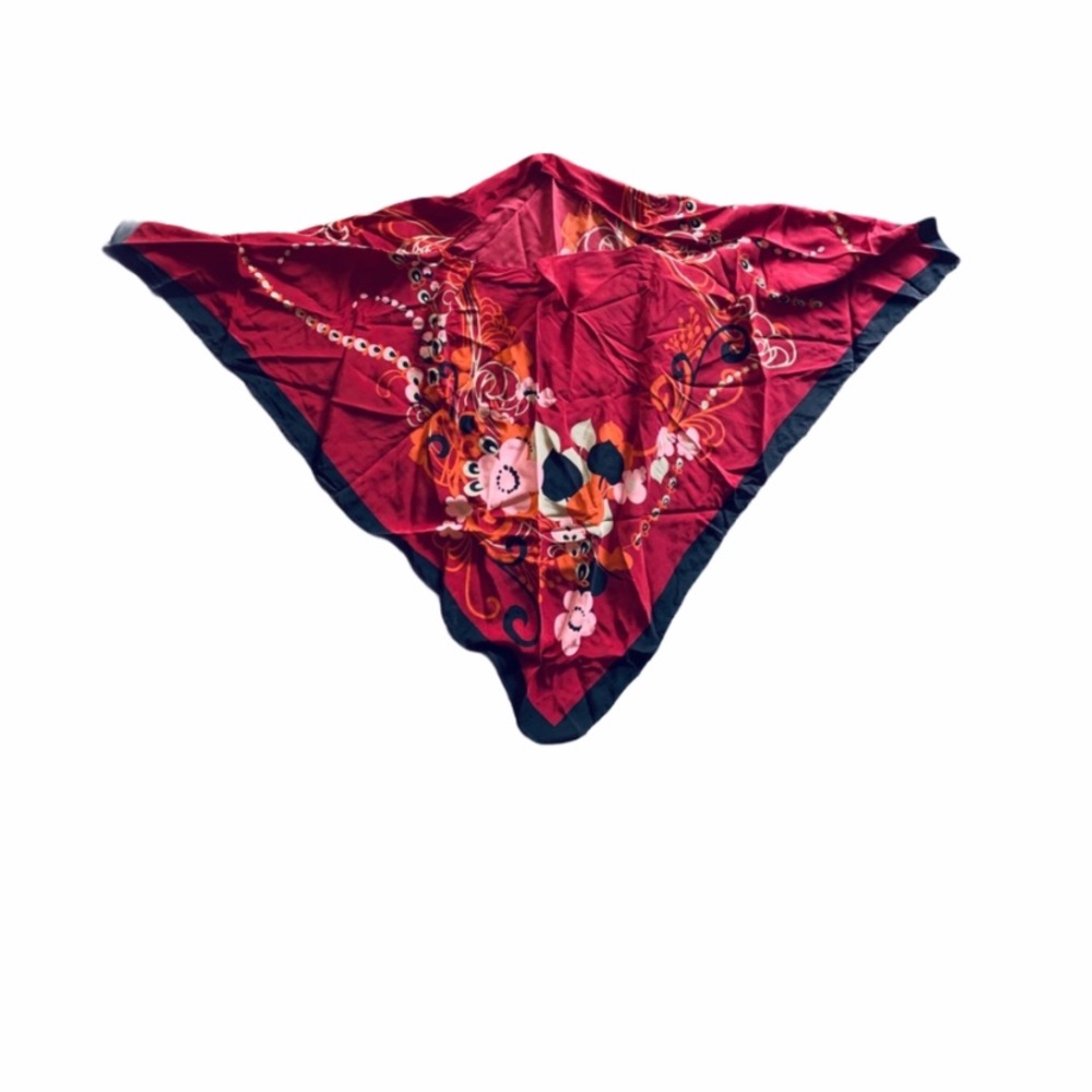 Elegant Red Floral Scarf